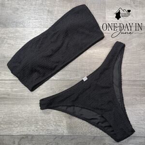 CharmLeaks Smocked Crop Bikini Swimsuit Size L